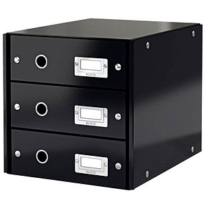LEITZ Schubladenbox Click & Store  schwarz 6048-00-95, DIN A4 mit 3 Schubladen von Leitz