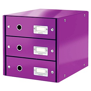 LEITZ Schubladenbox Click & Store  violett 6048-00-62, DIN A4 mit 3 Schubladen von Leitz