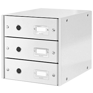 LEITZ Schubladenbox Click & Store  weiß 6048-00-01, DIN A4 mit 3 Schubladen von Leitz