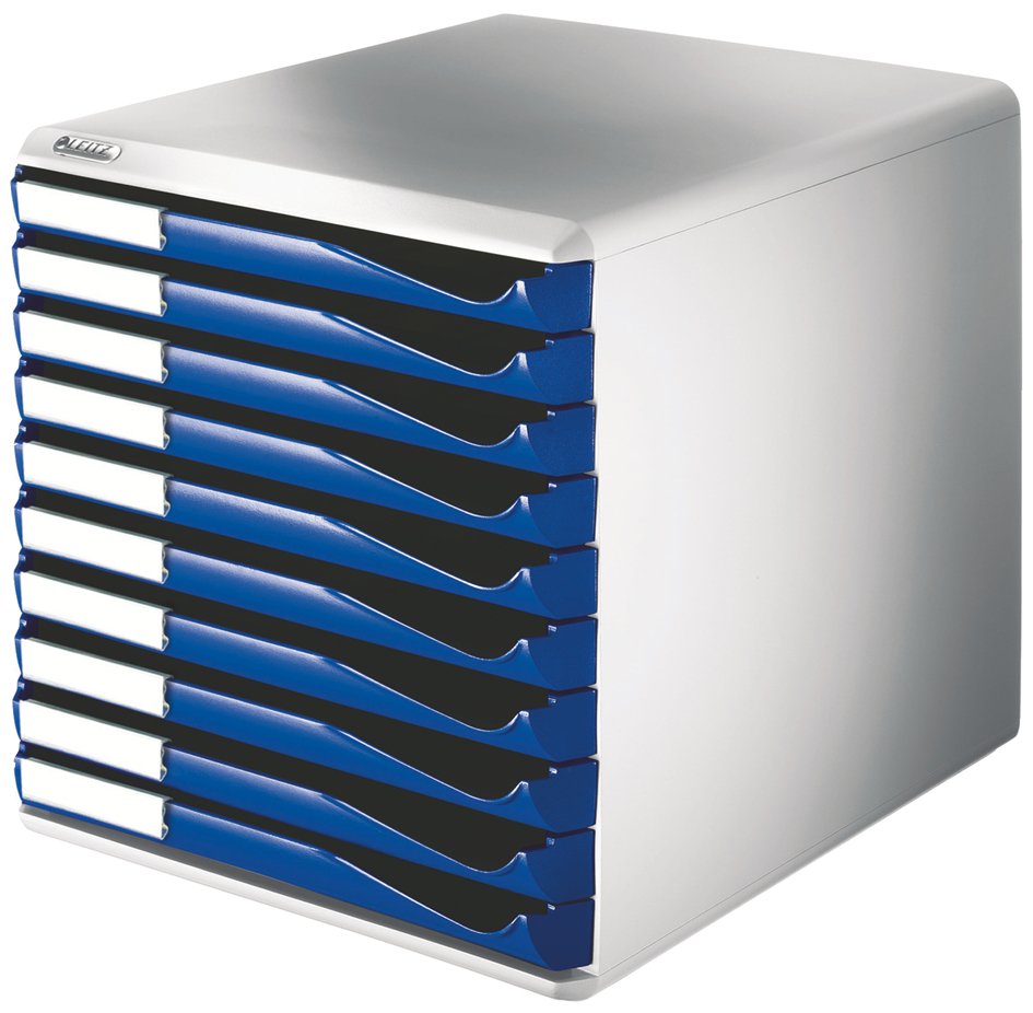 LEITZ Schubladenbox Formular-Set, 10 Schübe, lichtgrau/blau LEITZ Schubladenbox Formular-Set, 10 Schübe, lichtgrau/blau von Leitz