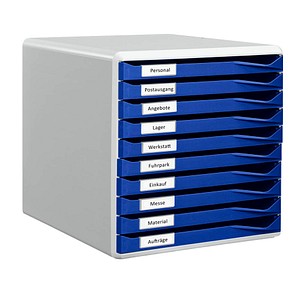 LEITZ Schubladenbox Formular-Set  blau 5281-00-35, DIN A4 mit 10 Schubladen von Leitz