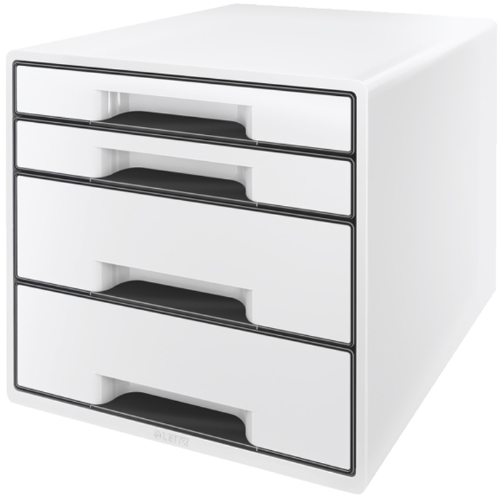 LEITZ Schubladenbox WOW CUBE, 4 Schübe, schwarz/grau von Leitz