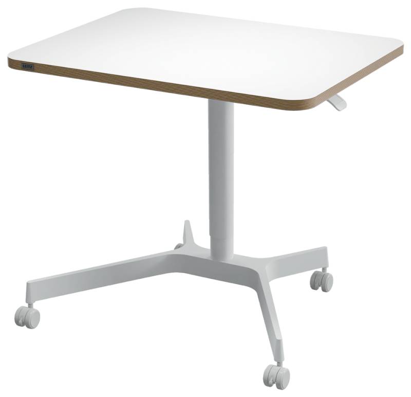 LEITZ Sitz-Steh-Schreibtisch Ergo Compact, weiß, mit Rollen von Leitz