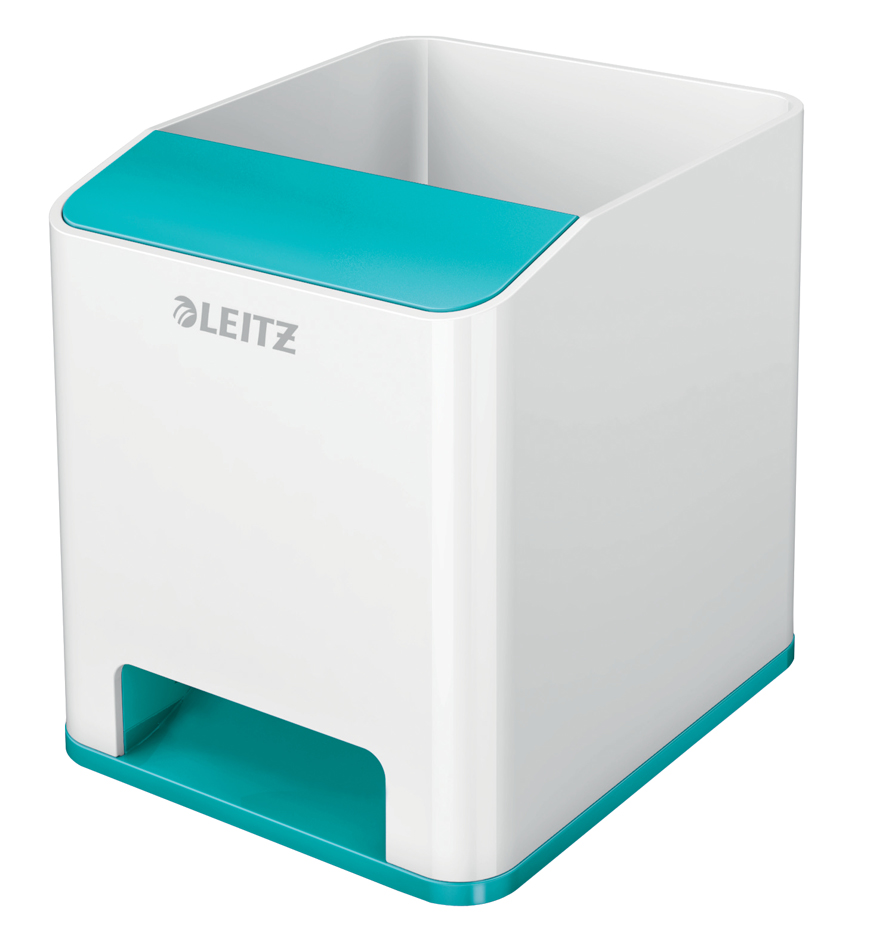 LEITZ Sound Stifteköcher WOW Duo Colour, 2 Fächer, eisblau von Leitz