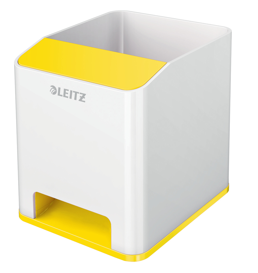 LEITZ Sound Stifteköcher WOW Duo Colour, 2 Fächer, gelb von Leitz