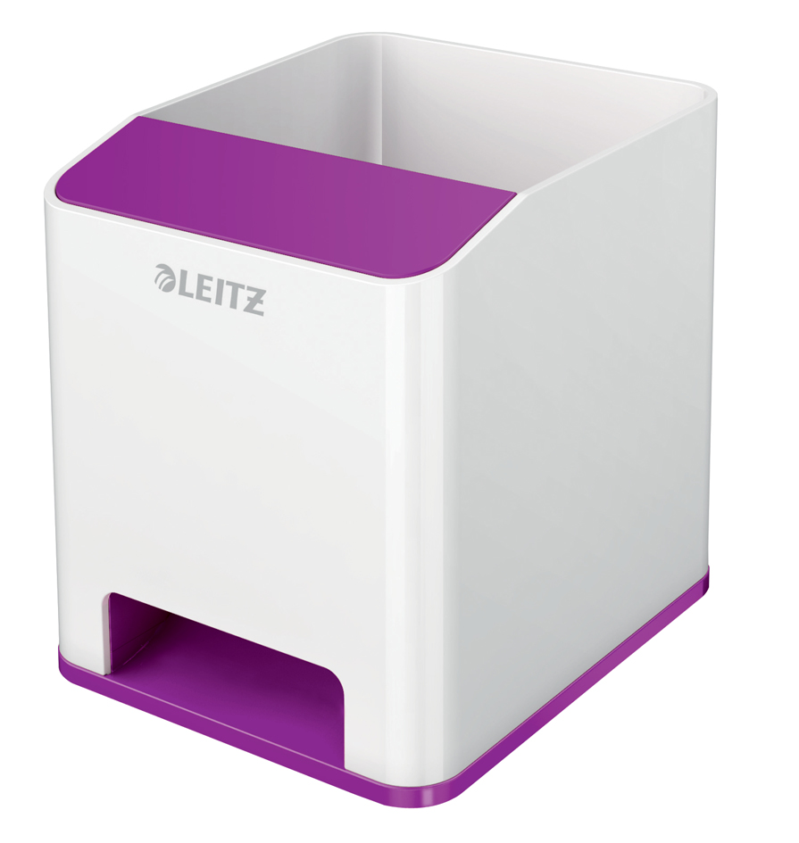 LEITZ Sound Stifteköcher WOW Duo Colour, 2 Fächer, violett von Leitz