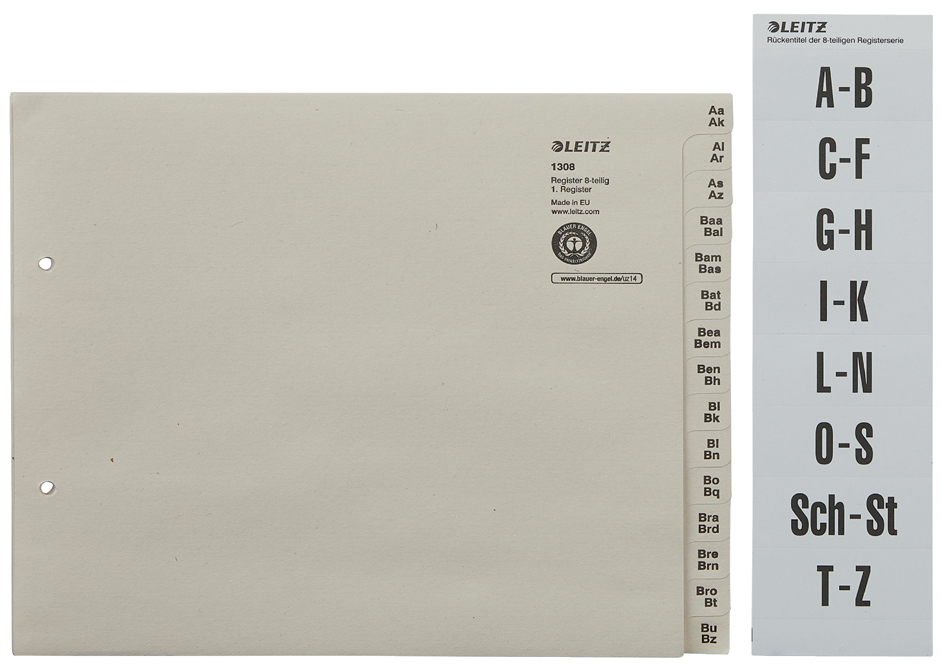 LEITZ Tauenpapier-Register, A-Z, für 24 Ordner, grau LEITZ Tauenpapier-Register, A-Z, für 24 Ordner, grau von Leitz