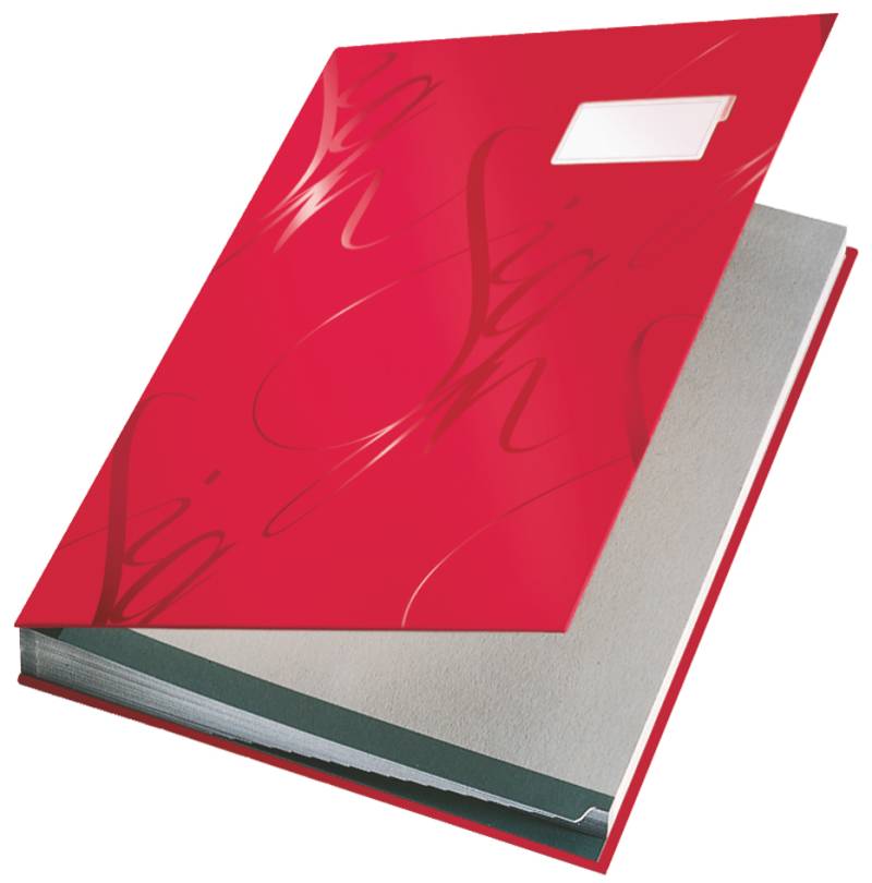 LEITZ Unterschriftenmappe Design, 18 Fächer, rot von Leitz