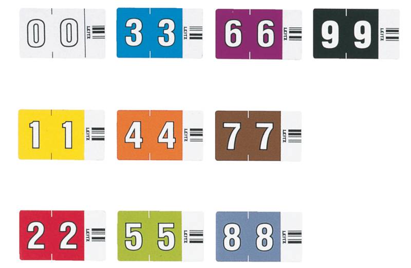 LEITZ Ziffernsignal Orgacolor , 3, , auf Streifen, hellblau von Leitz