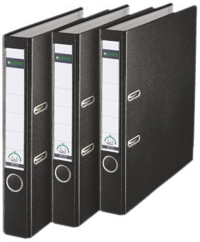 Leiitz Ordner 1015 schmal (schwarz, Menge: 3) von Leitz