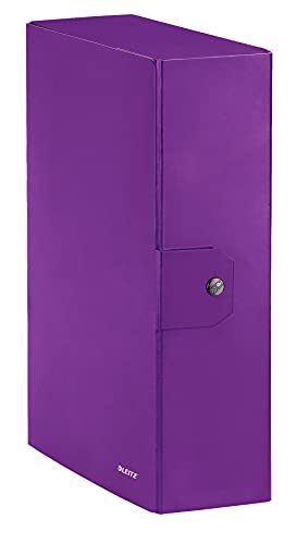 Leitz, Behälter, Tastenverschluss, plastifizierter Karton, Format 25 x 35, WOW Dorso 10 cm violett von Leitz