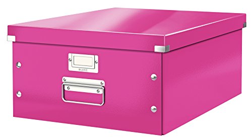 Leitz, Große Aufbewahrungs- und Transportbox, Pink, Mit Deckel, Für A3, Click & Store, 60450023 von Leitz