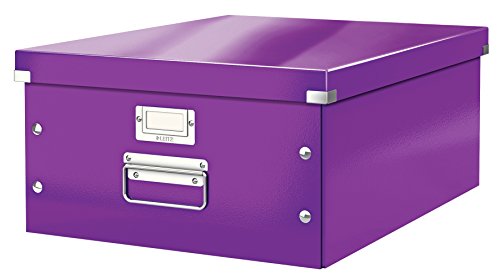 Leitz, Große Aufbewahrungs- und Transportbox, violett, Mit Deckel, Für A3, Click & Store, 60450062 von Leitz