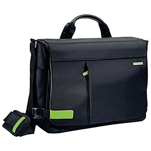 Leitz, Leichte Business Messenger-Tasche für 15.6 Zoll Laptop, Smart Traveller, Polyester/Metall/Leder, Complete, Schwarz, 60190095 von Leitz