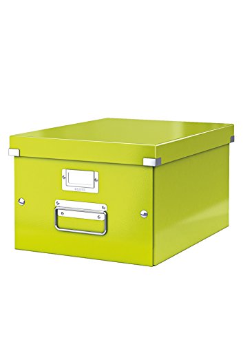 Leitz, Mittelgroße Aufbewahrungs- und Transportbox, Grün, Mit Deckel, Für A4, Click & Store, 60440064 von Leitz