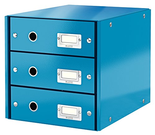 Leitz, Schubladenbox, Blau, 3 Schubladen, A4, Click & Store, 60480036 von Leitz