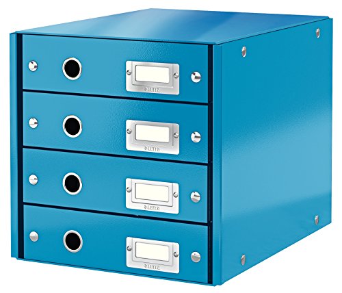 Leitz, Schubladenbox, Blau, 4 Schubladen, A4, Click & Store, 60490036 von Leitz