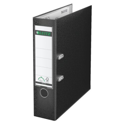 Leitz 10105095 Qualitäts-Ordner (Plastik-Cover, A4, 8 cm Rückenbreite) schwarz 4er Pack von Leitz
