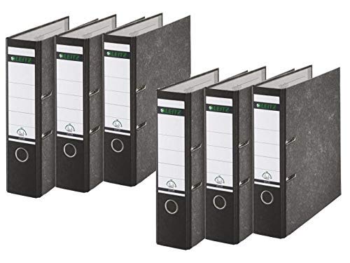 Leitz 1080/1050 Standard Ordner A4 (breit | 6er Pack, schwarz) von Leitz