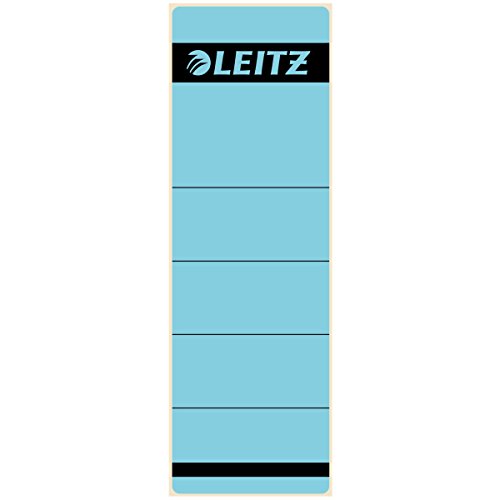 Leitz 1642 Rückenschilder für Standard-Ordner, selbstklebend, kurz, breit (50er Sparpack, blau) von Leitz