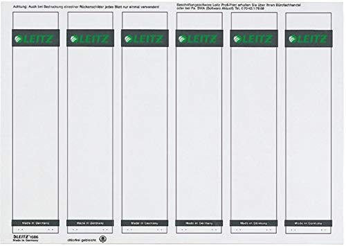 Leitz 1686 PC-beschriftbare Rückenschilder - Papier, kurz/schmal, 600 Stück, grau; Packungsinhalt: 600 Stück Leitz 1686 PC-beschriftbare Rückenschilder - Papier, kurz/schmal, 600 Stück, grau; Packungsinhalt: 600 Stück von Leitz
