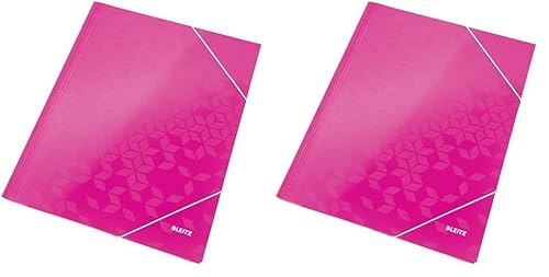 Leitz 39820023 Eckspannermappe WOW A4 pink metallic (Packung mit 2) von Leitz