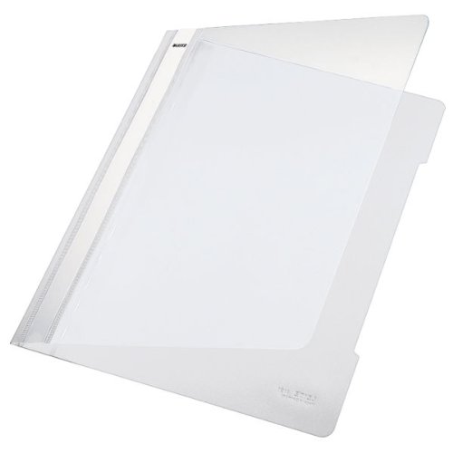 Leitz 4191 Heftmappe für Dokumente, PVC, Standard, mit transparentem Deckel bianco von Leitz