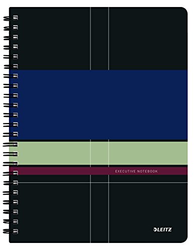 Leitz 44610000 Executive Collegeblock A4 kariert, spiralgebunden mit PP Einband Mehrfarbig von Leitz