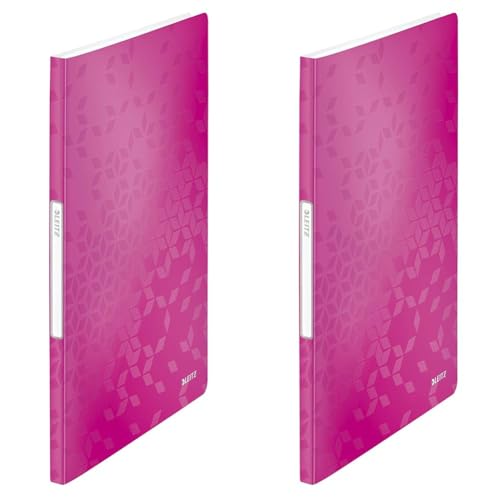 Leitz 46310023 Sichtbuch wow, A4, PP, 20 Hüllen, pink metallic (Packung mit 2) von Leitz
