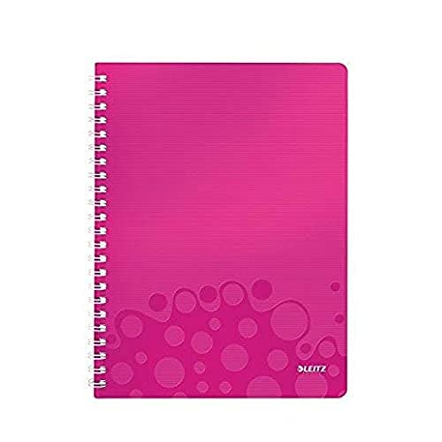 Leitz 46370023 Kollegblock WOW, A4, PP, liniert, holzfrei, 80 Blatt, pink metallic von Leitz