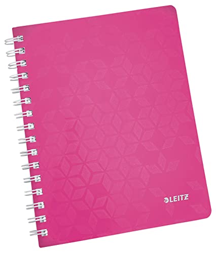 Leitz 46390023 Kollegblock WOW, A5, PP, liniert, holzfrei, 80 Blatt, pink metallic von Leitz