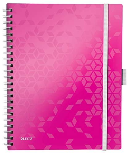 Leitz 46440023 Kollegblock WOW Be Mobile, A4, PP, liniert, pink metallic von Leitz