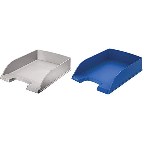 Leitz 5227-85 - Briefkorb A4 Plastik grau & Briefkorb 5227-35 A4 Standard blau von Leitz