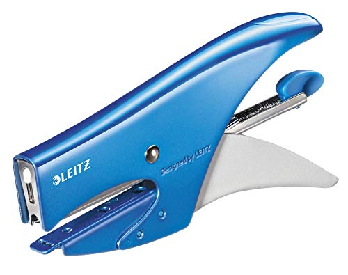 Leitz 55312036 Heftzange (Inkl. 1000 P2 Heftklammern Nr. 10) metallic blau von Leitz