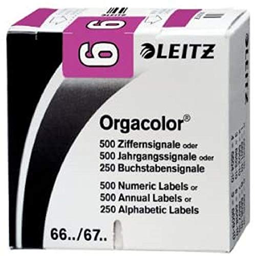 Leitz 66061000 Orgacolor Ziffernsignal 6, 500 Stück, violett von Leitz