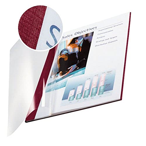 Leitz 74140028 Buchbindemappe impressBIND, Soft Cover, A4, 10,5 mm, 10 Stück, bordeaux von Leitz