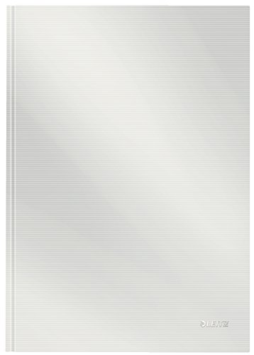 Leitz A4 Notizbuch, 80 Blatt, Hardcover, Karierte Seiten, Solid, Weiß, 46640001 von Leitz