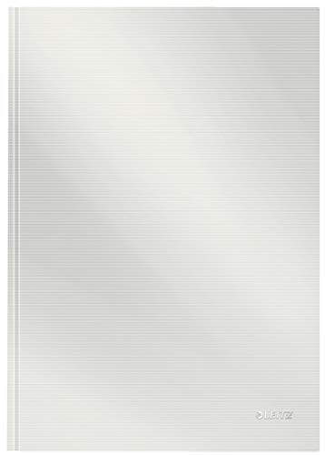 Leitz A4 Notizbuch, 80 Blatt, Hardcover, Linierte Seiten, Solid, Weiß, 46650001 von Leitz