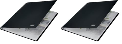 Leitz A4 Sichtbuch, Inkl. 20 eingebundener Klarsichthüllen für 40 Blatt, Recycle-Serie, Schwarz, 46760095 (Packung mit 2) von Leitz
