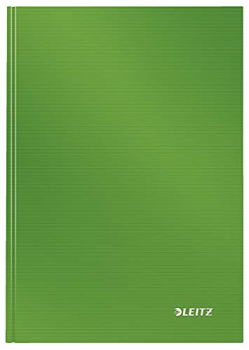 Leitz A5 Notizbuch, 80 Blatt, Hardcover, Karierte Seiten, Solid (Hellgrün, A5 | 5er Pack) von Leitz