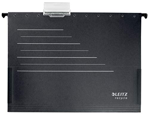 Leitz Alpha Hängetasche, A4 Format, Umweltfreundlich, Recycle-Serie, Schwarz/Grau, 19220095 von Leitz