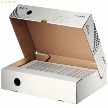 Leitz Archivbox easyboxx 80mm breite Öffnung mit Klappdeckel Wellpappe von Leitz