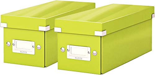 Leitz CD Aufbewahrungsbox, Mit Deckel, Click & Store (Grün 2er Pack) von Leitz