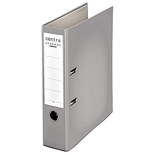 Leitz Centra 230138 Standard-Ordner (grauappe RC, mit PP-Folie kaschiert, A4, 8 cm Rückenbreite, Chromos) grau von Leitz