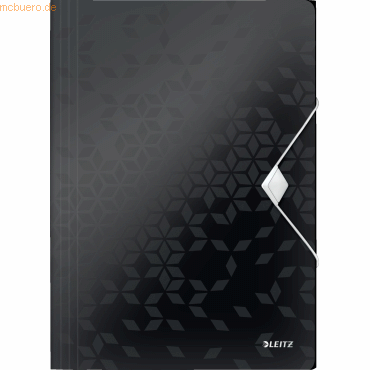 Leitz Eckspannermappe Wow A4 PP schwarz Leitz Eckspannermappe Wow A4 PP schwarz von Leitz