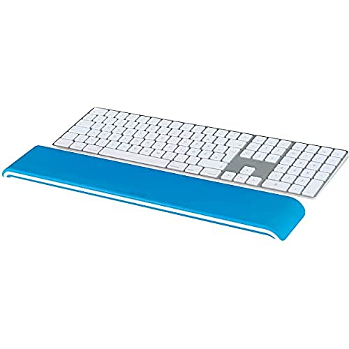 Leitz Ergo WOW verstellbare Tastatur-Handgelenkauflage, Zwei Höheneinstellungen, Schaumstoffgepolsterte Handgelenkstütze für Links- und Rechtshänder, Verbessert Haltung & Durchblutung, Blau, 65230036 von Leitz