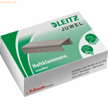 Leitz Heftklammern Juwel 4mm neusilber VE=2000 Stück von Leitz