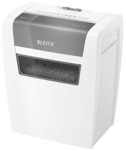 LEITZ IQ Home Partikelschnitt Aktenvernichter P4, 7-6 Blatt (70-80 g/m²), 15 Liter Abfallbehälter, Leise und Kompakt, Weiß, 80340000 von Leitz