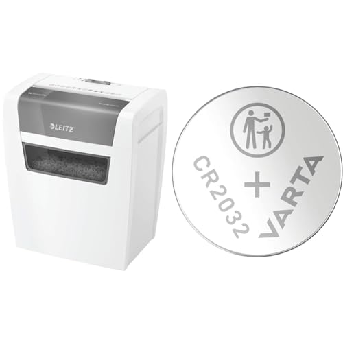 Leitz IQ Home Partikelschnitt Aktenvernichter P4 & VARTA Batterien Knopfzellen CR2032 von Leitz