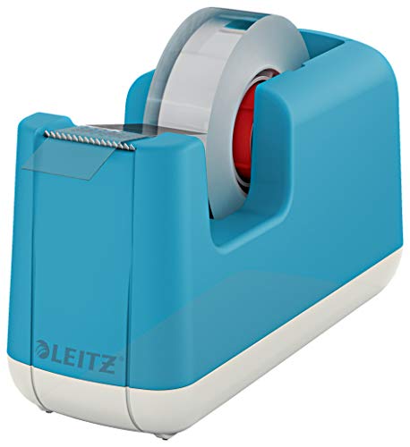 Leitz Klebeband-Tischabroller, Stabiler Stand, Klebebandabroller inkl. Klebeband, Sanftes Blau, Cosy-Serie, 53670061 von Leitz